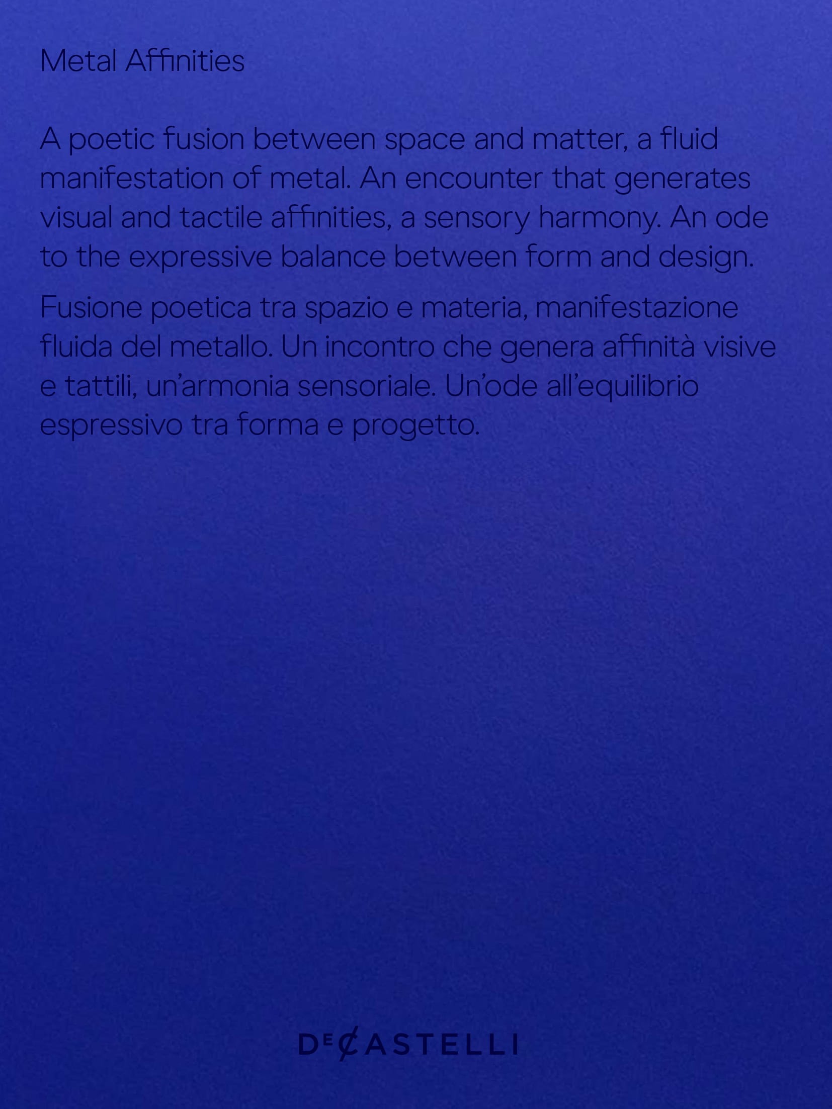 de-castelli-metal-affinities-2026-catalogue
